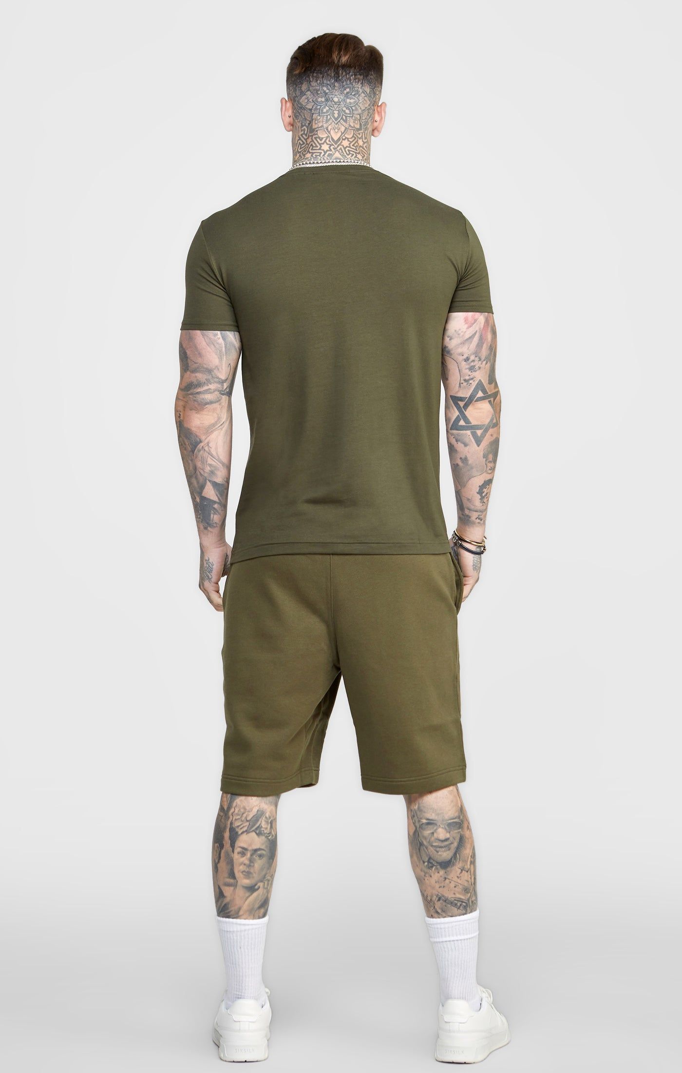 Khaki Essential Muscle Fit T-Shirt sold by Siksilk product image thumbnail 4