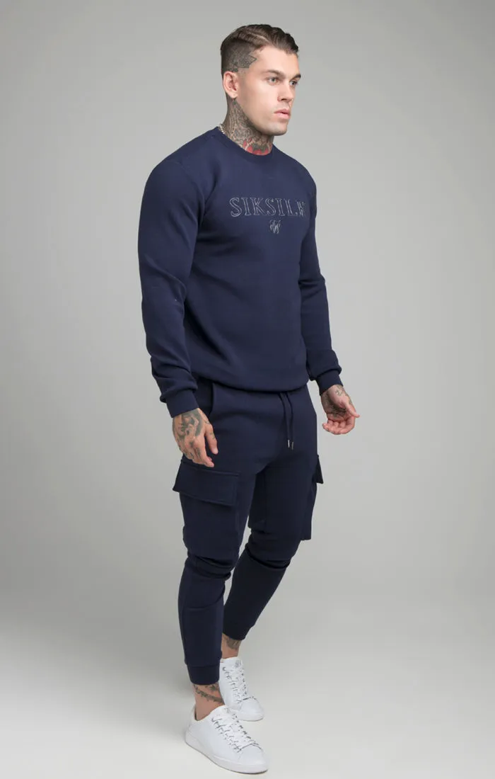 SikSilk Crew Neck Sweater - Navy sold by Siksilk product image thumbnail 2