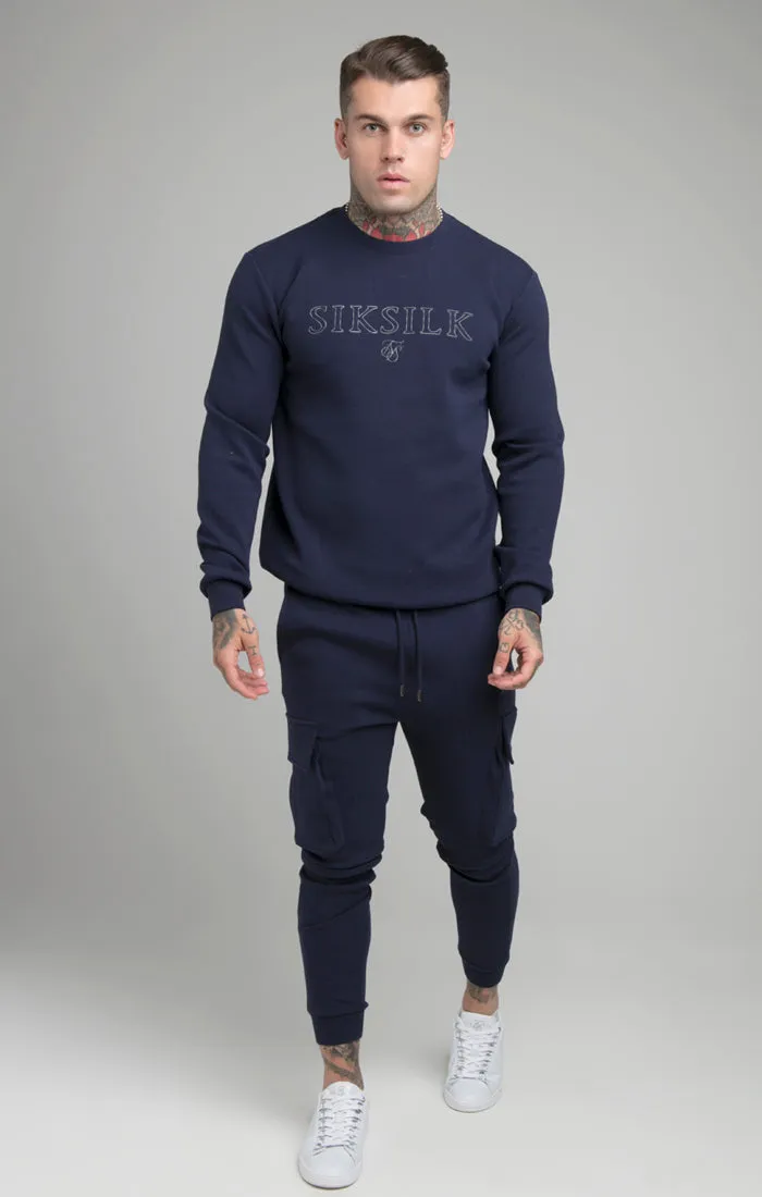 SikSilk Crew Neck Sweater - Navy sold by Siksilk product image thumbnail 3