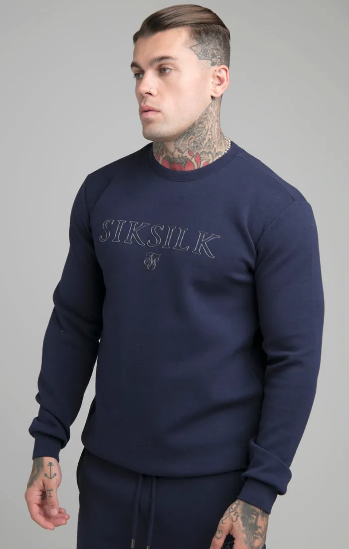 SikSilk Crew Neck Sweater - Navy sold by Siksilk