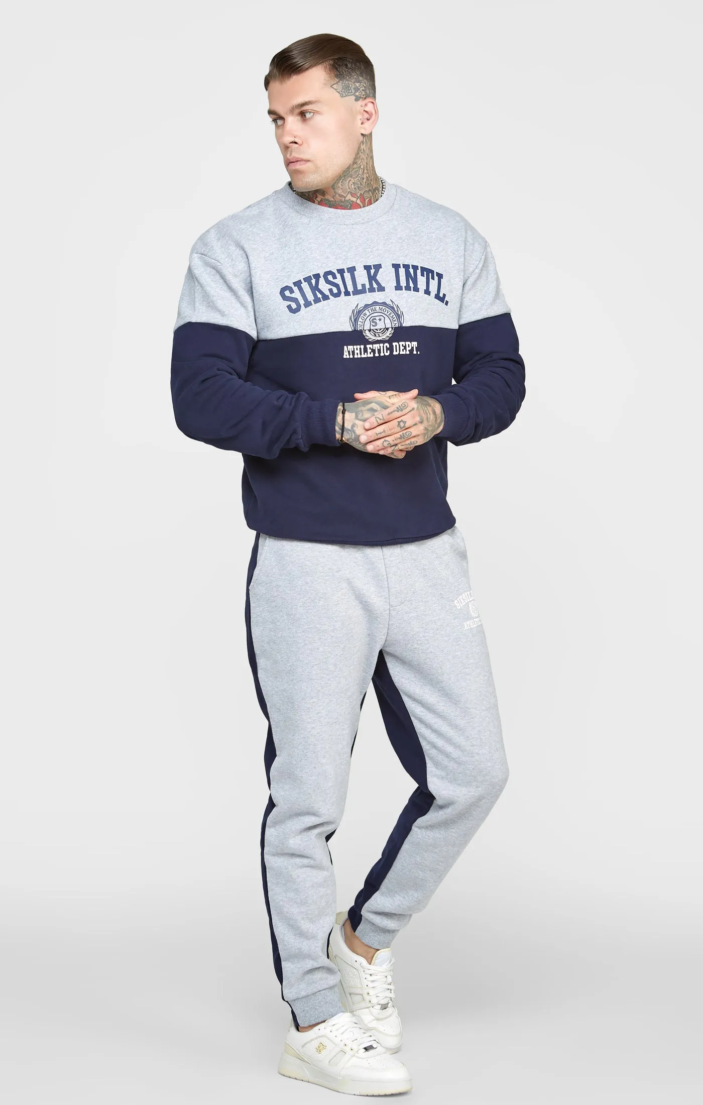 Navy Cut And Sew Oversized Sweat sold by Siksilk product image thumbnail 3