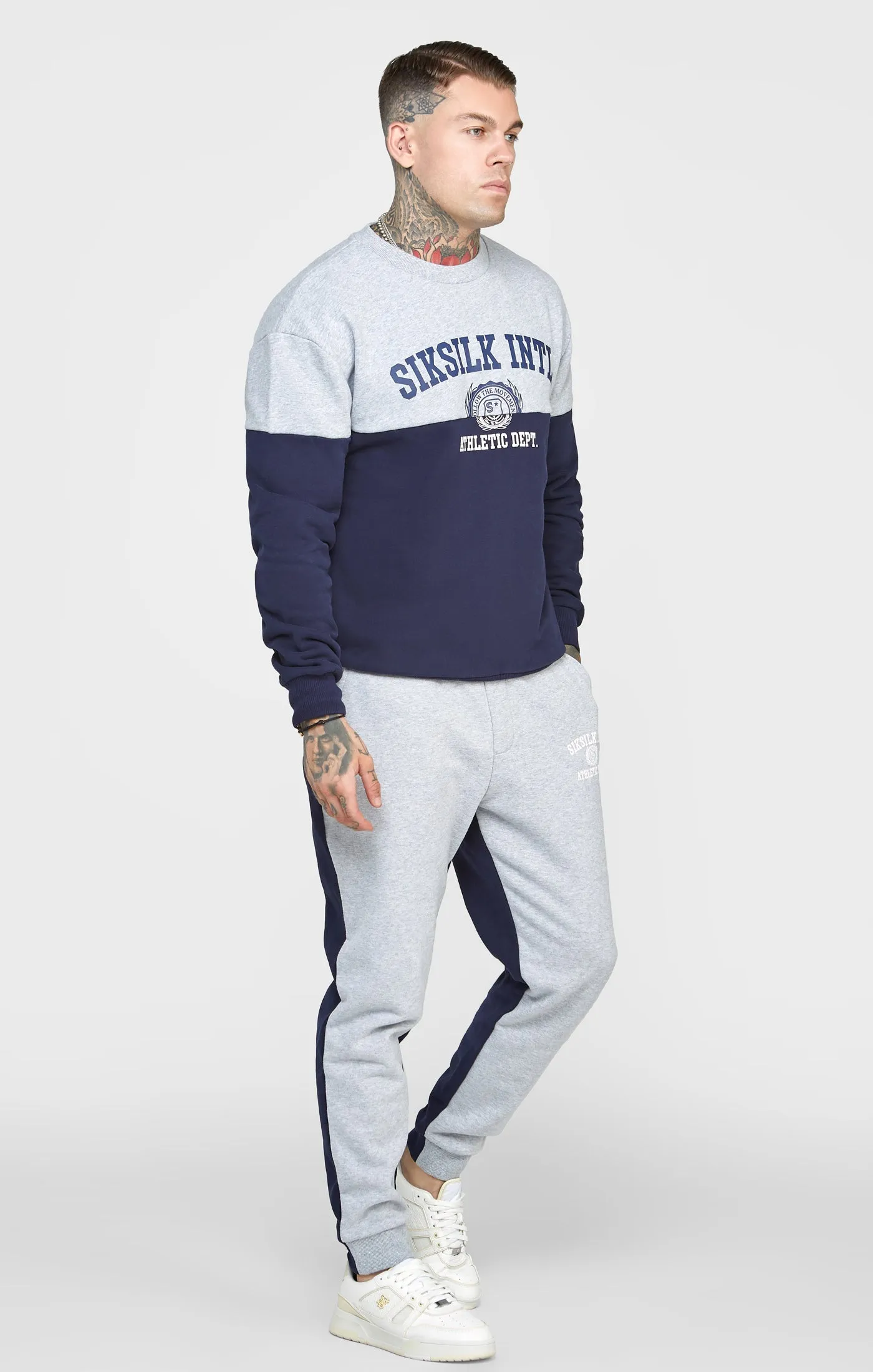 Navy Cut And Sew Oversized Sweat sold by Siksilk product image thumbnail 4