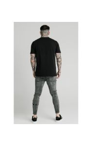 SikSilk Burst Knee Tape Jeans - Washed Black sold by Siksilk