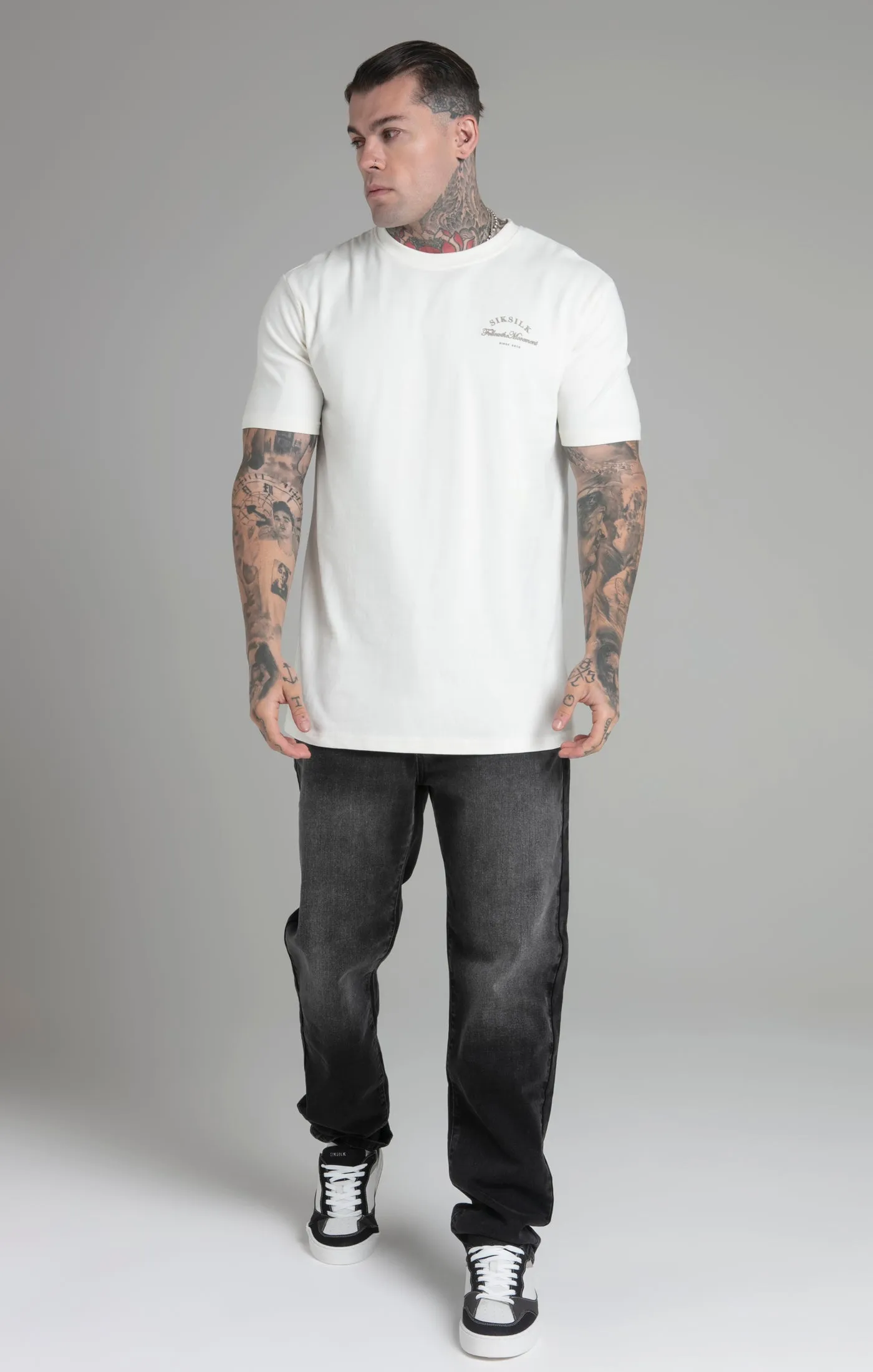 Ecru Relaxed Fit T-Shirt sold by Siksilk product image thumbnail 2