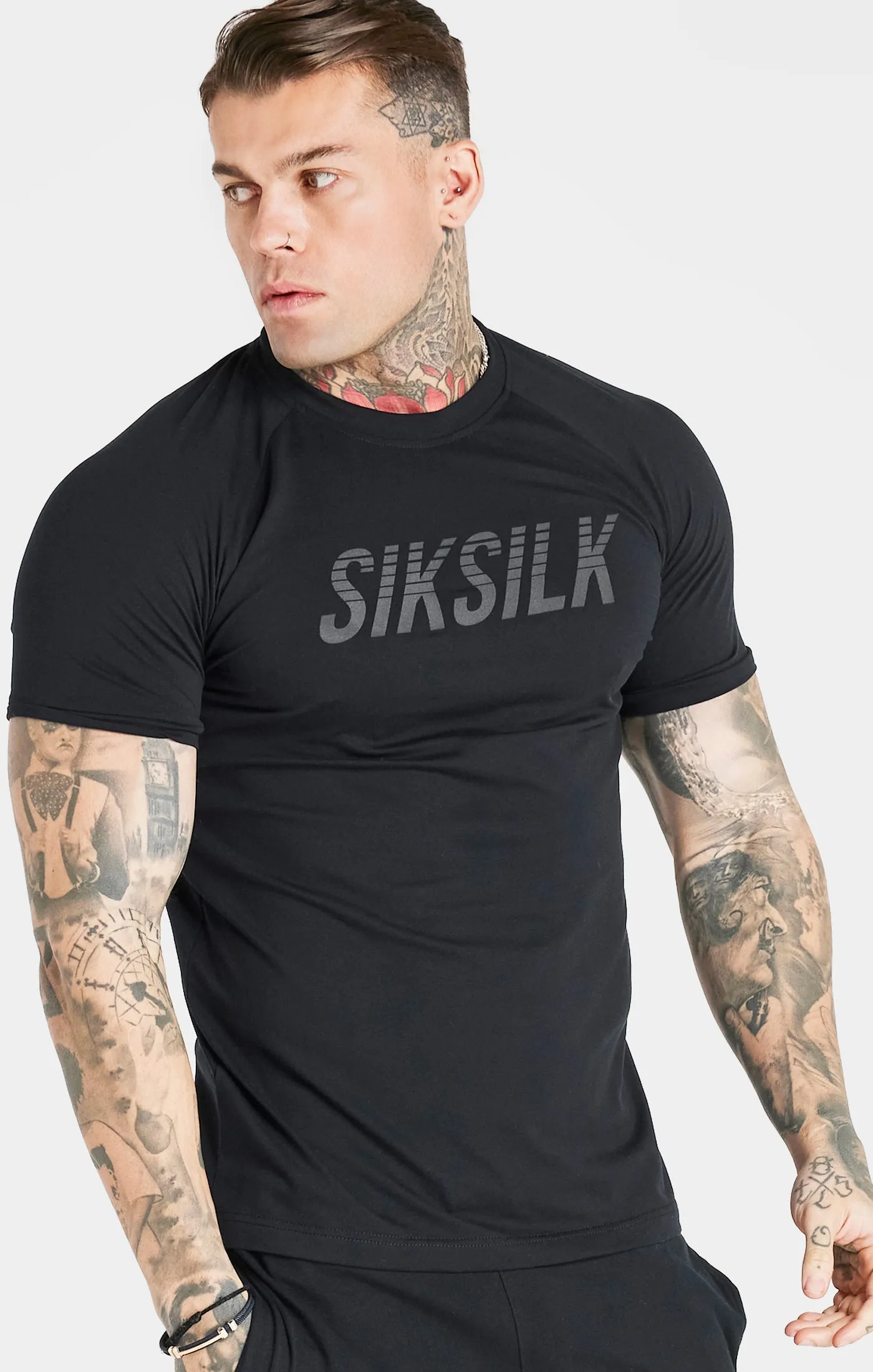 Black Sports Short Sleeve T-Shirt sold by Siksilk