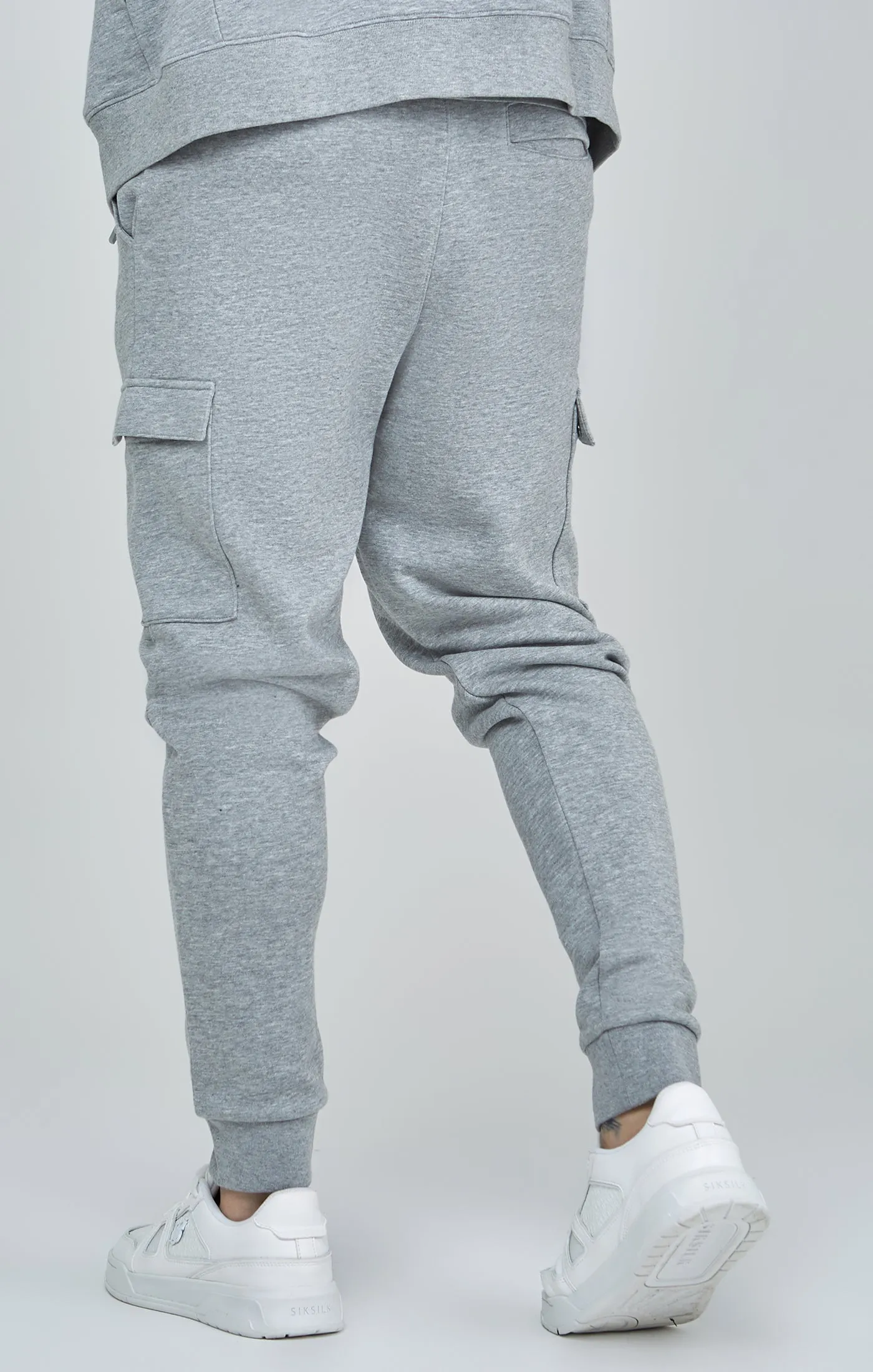 Grey Marl Essential Cargo Joggers sold by Siksilk product image thumbnail 4