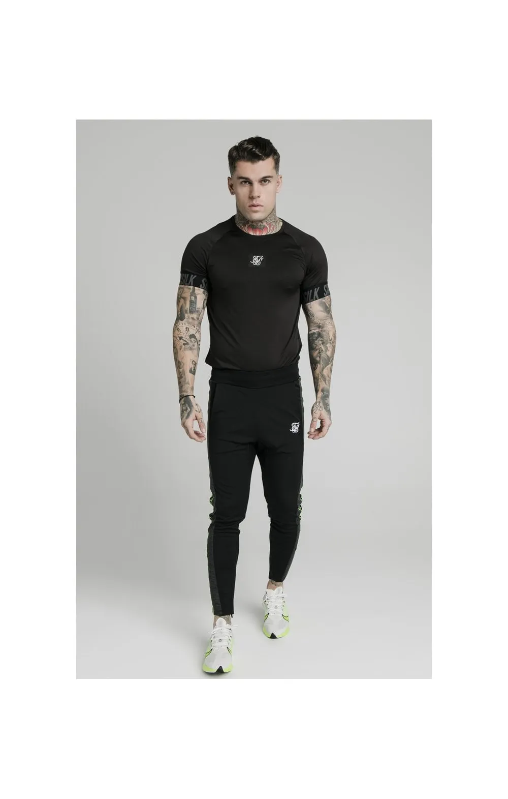 SikSilk Hyper Tape Track Pants - Black & Neon Fluro sold by Siksilk product image thumbnail 2