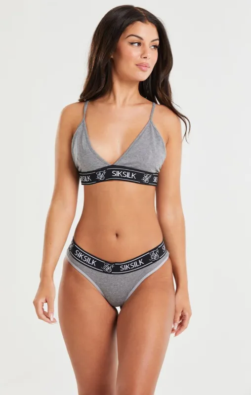 Grey Marl Triangle Bralette sold by Siksilk