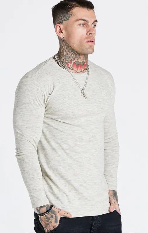 Snow Marl Muscle Fit T-Shirt sold by Siksilk