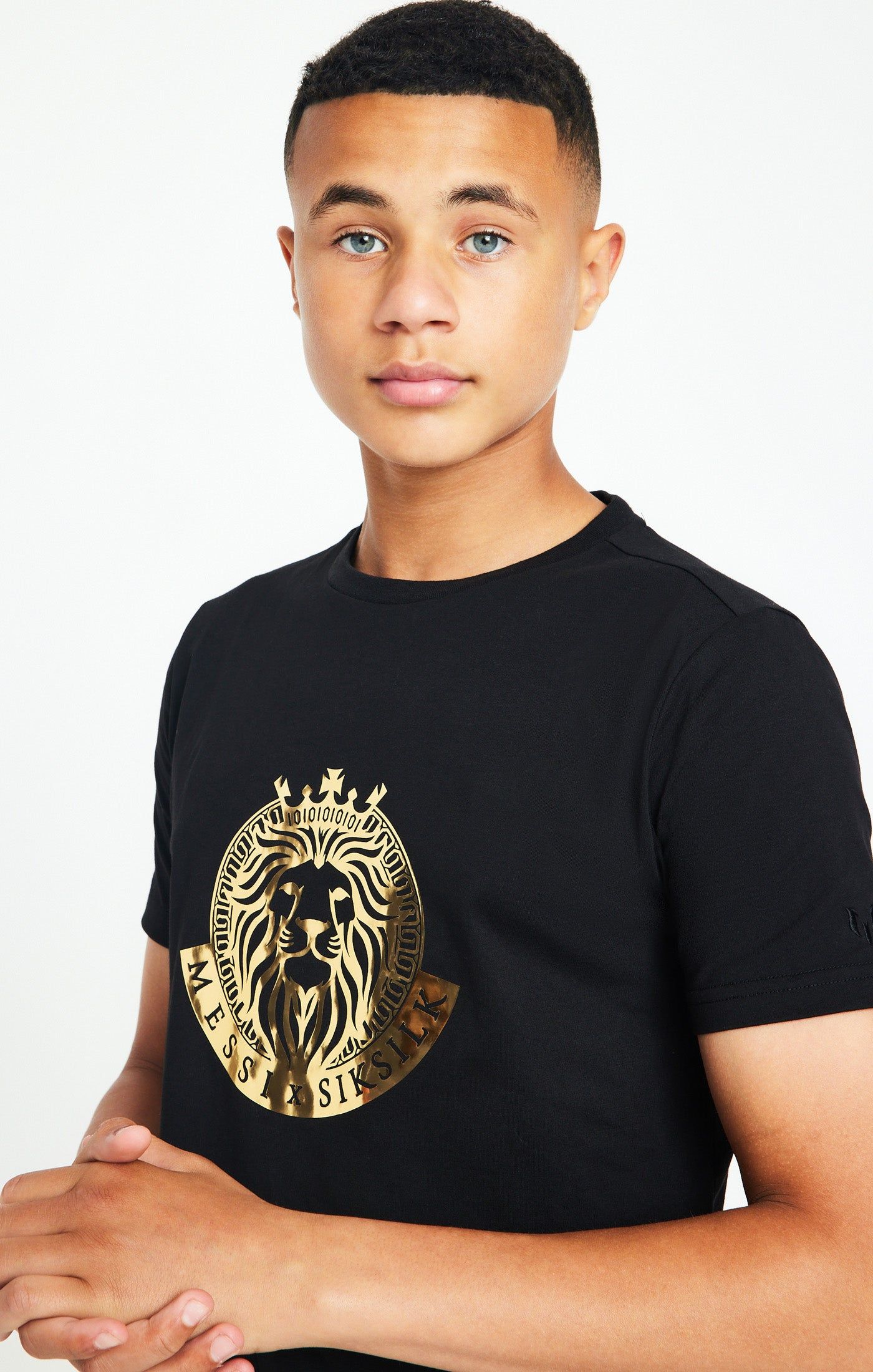 Boys Messi x SikSilk Black Graphic T-Shirt sold by Siksilk