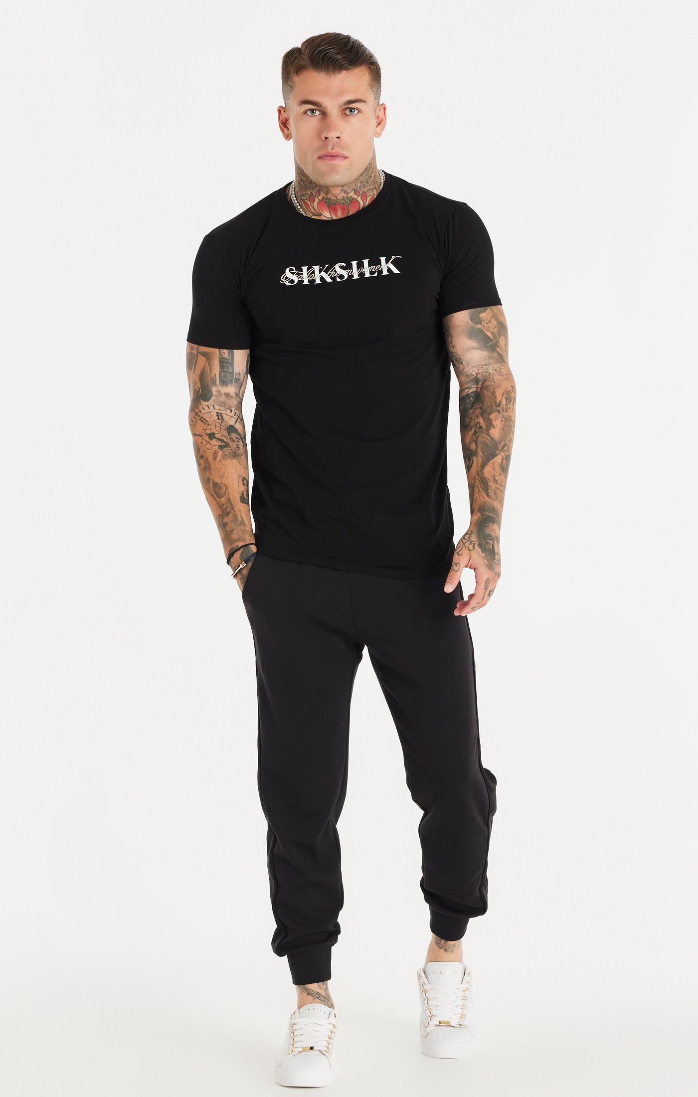 SikSilk Oversized Dual Script Logo Tee - Black sold by Siksilk product image thumbnail 3
