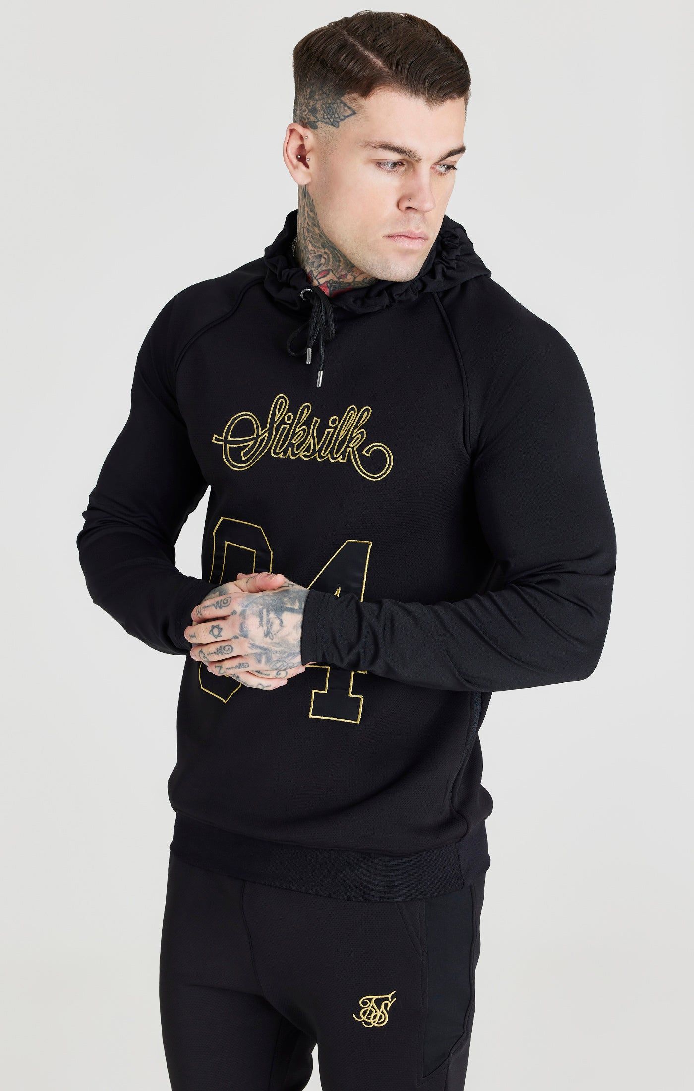 Black Overhead Retro Sports Hoodie sold by Siksilk