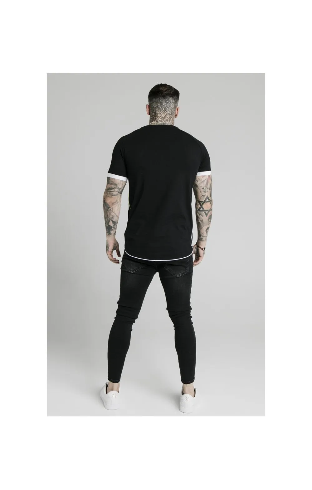SikSilk S/S Fade Piping Tech Tee - Black & Fluro sold by Siksilk product image thumbnail 5