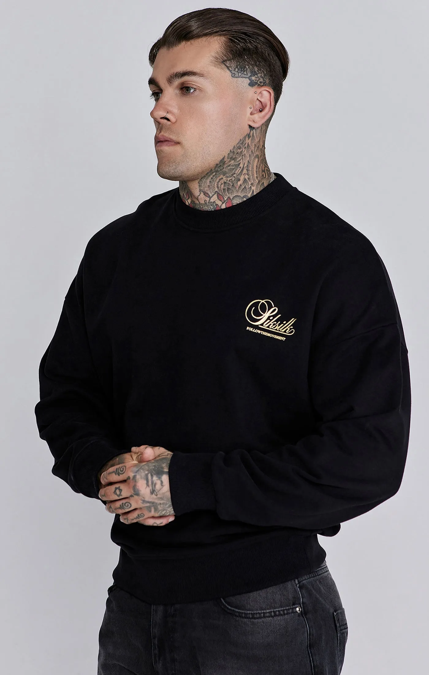 Black Graphic Sweater sold by Siksilk