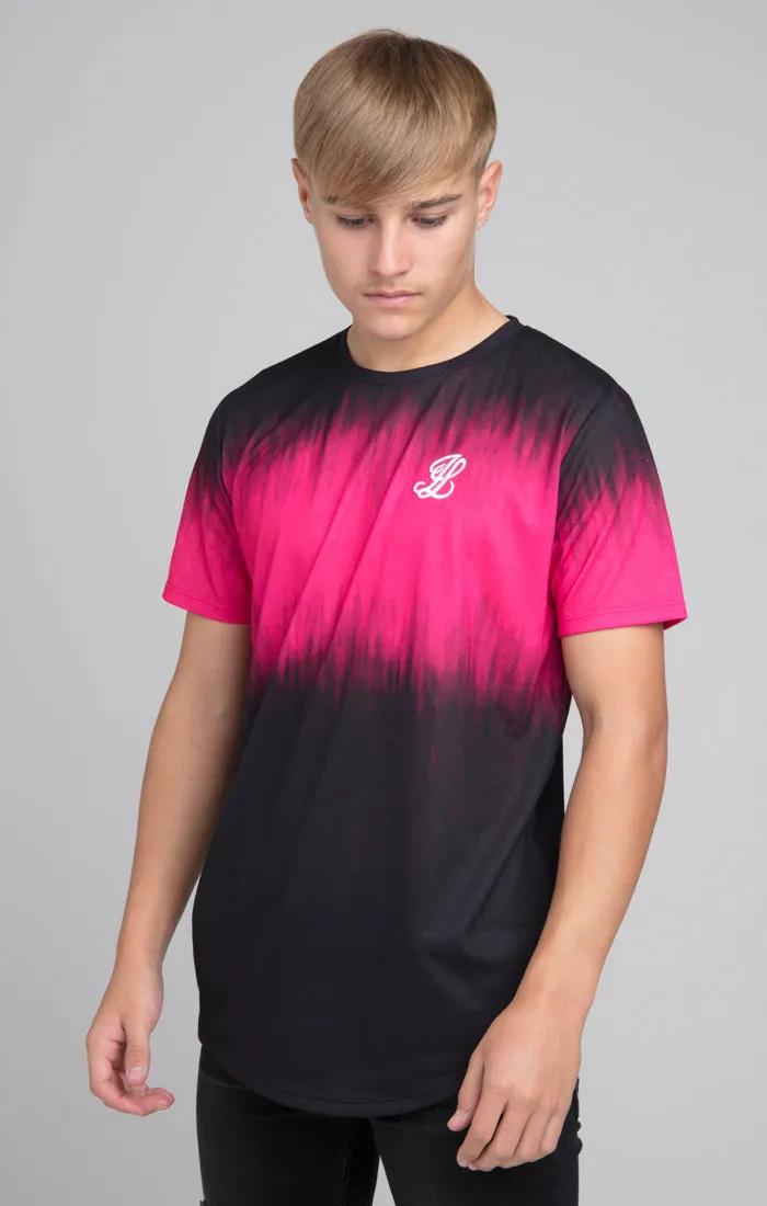 Illusive London Tie Dye Fade Tee - Black & Pink sold by Siksilk