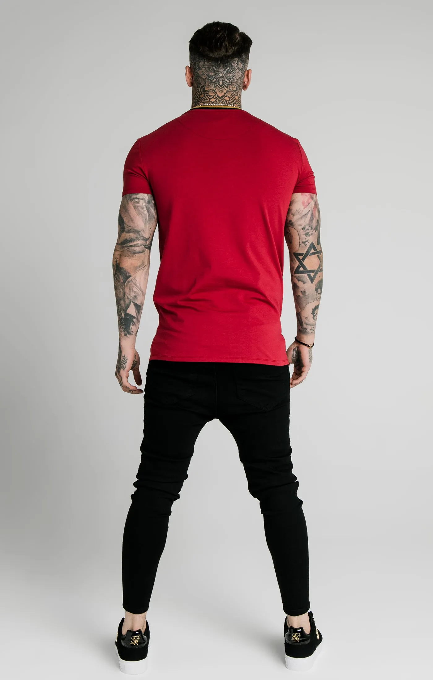 SikSilk Straight Hem Gym Tee – Red,Gold & Black sold by Siksilk product image thumbnail 5