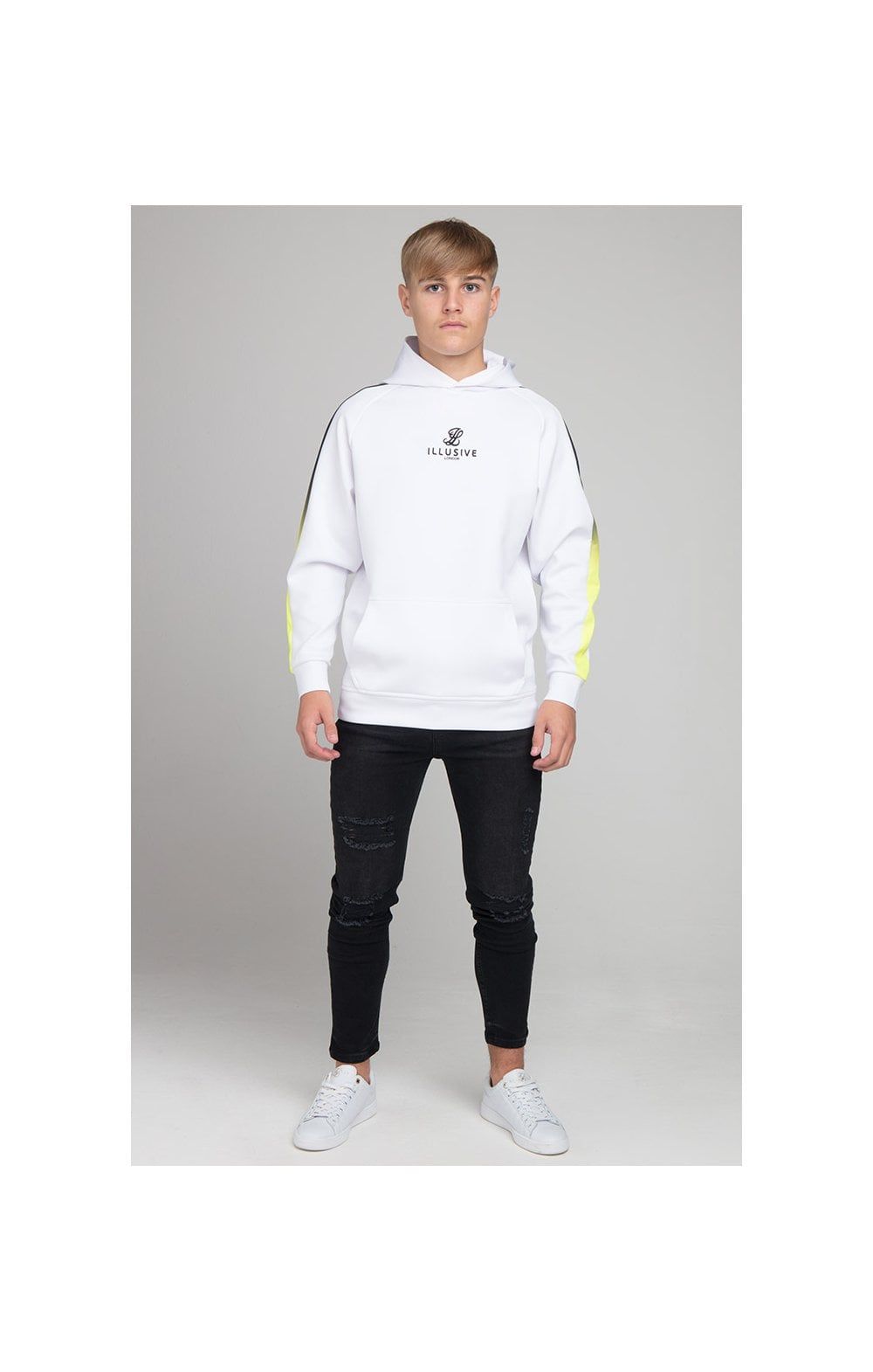 Illusive London Fade Panel Overhead Hoodie - White sold by Siksilk product image thumbnail 3