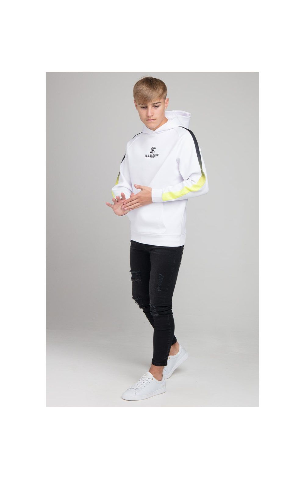Illusive London Fade Panel Overhead Hoodie - White sold by Siksilk product image thumbnail 4