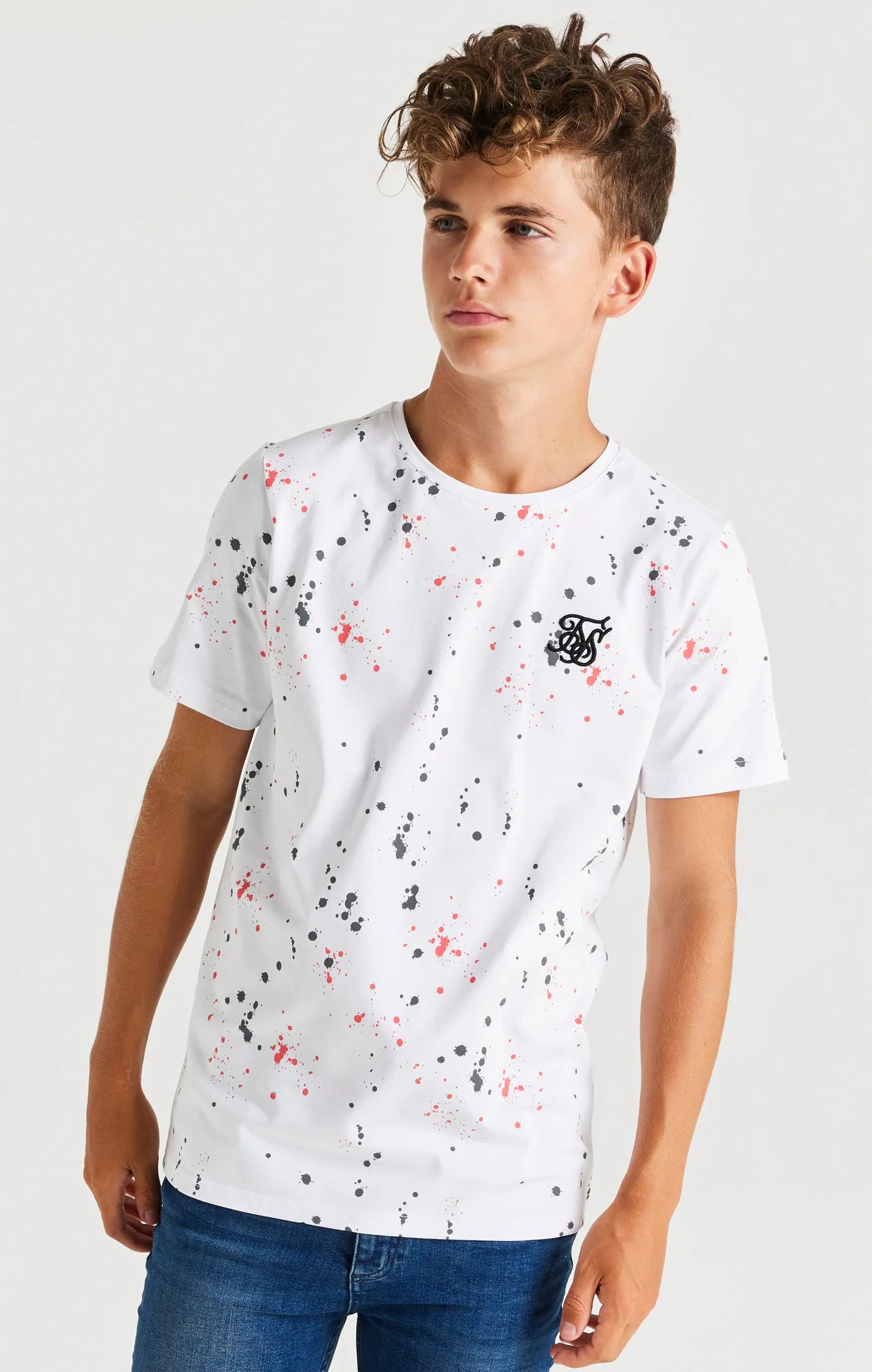 SikSilk Paint Splat Tee - White sold by Siksilk