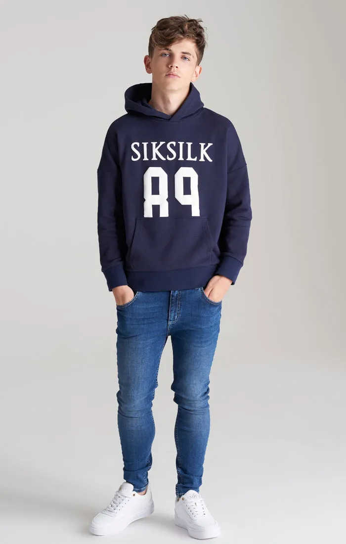 Boys Navy Relaxed Fit Hoodie sold by Siksilk product image thumbnail 3