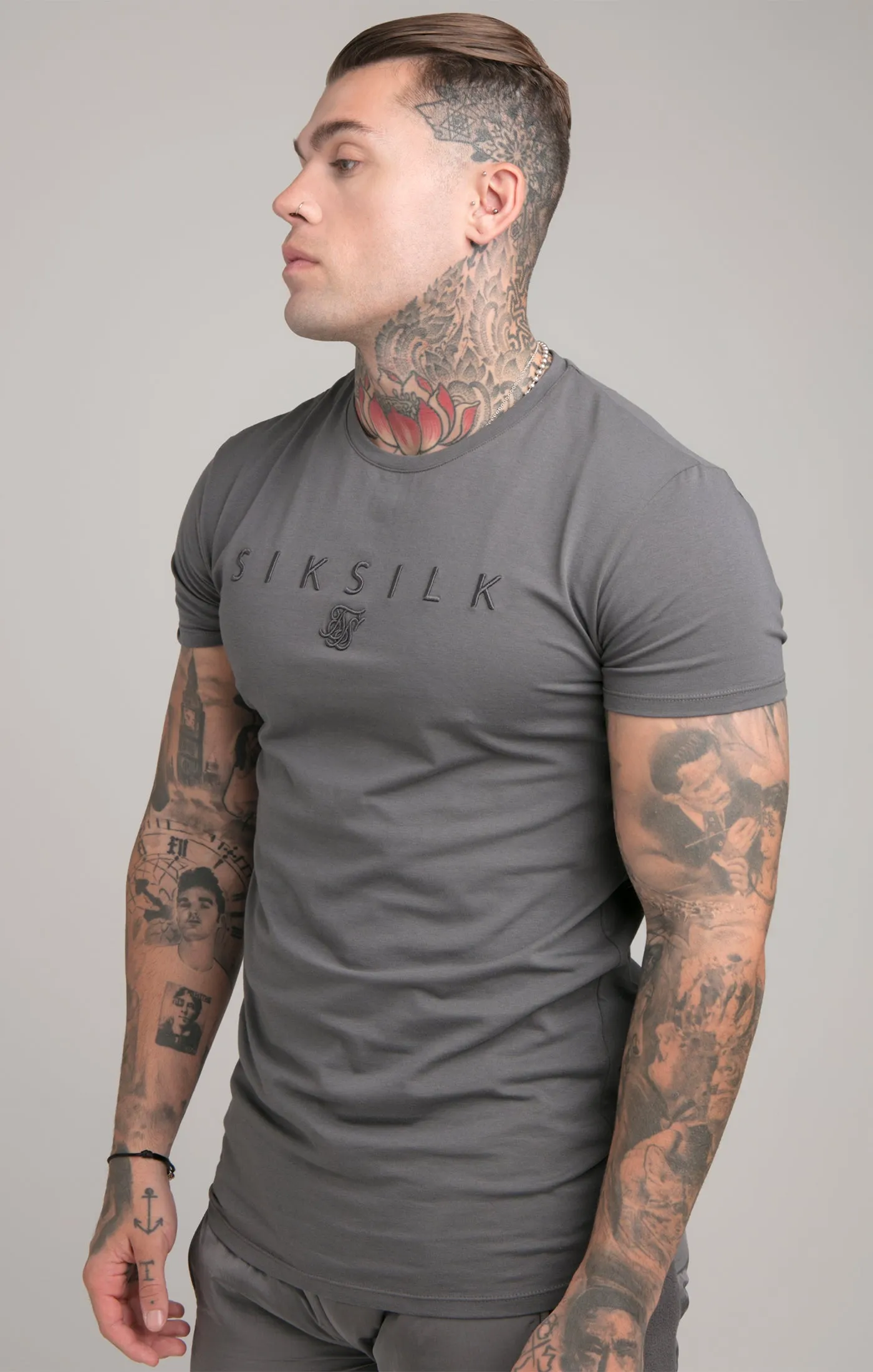 SikSilk Hybrid Pro Gym Tee - Dark Grey sold by Siksilk