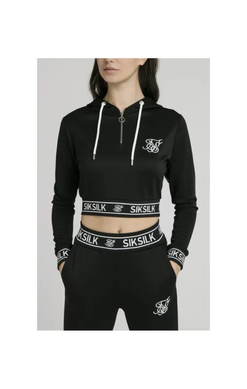 SikSilk Half Zip Track Top - Black sold by Siksilk