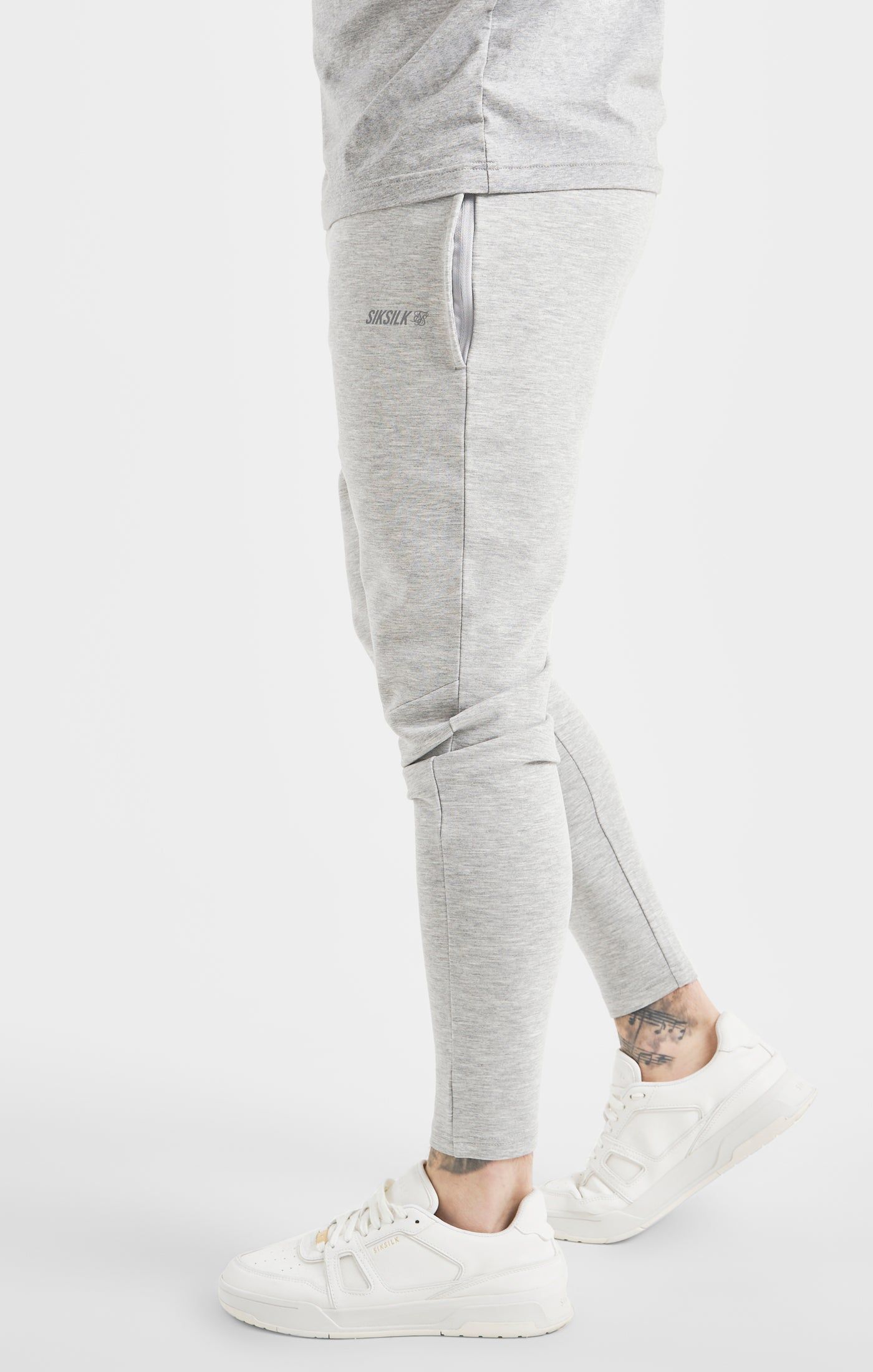 Grey Marl Sports Track Pant sold by Siksilk product image thumbnail 2