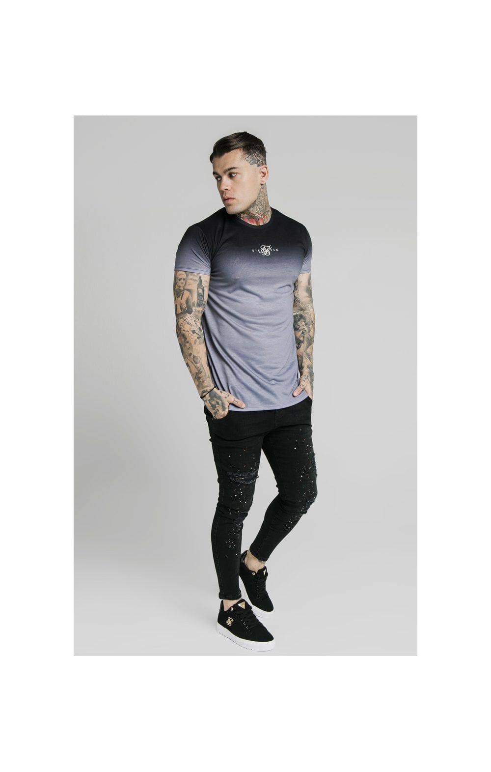 SikSilk High Fade Tee – Black & Grey sold by Siksilk product image thumbnail 4