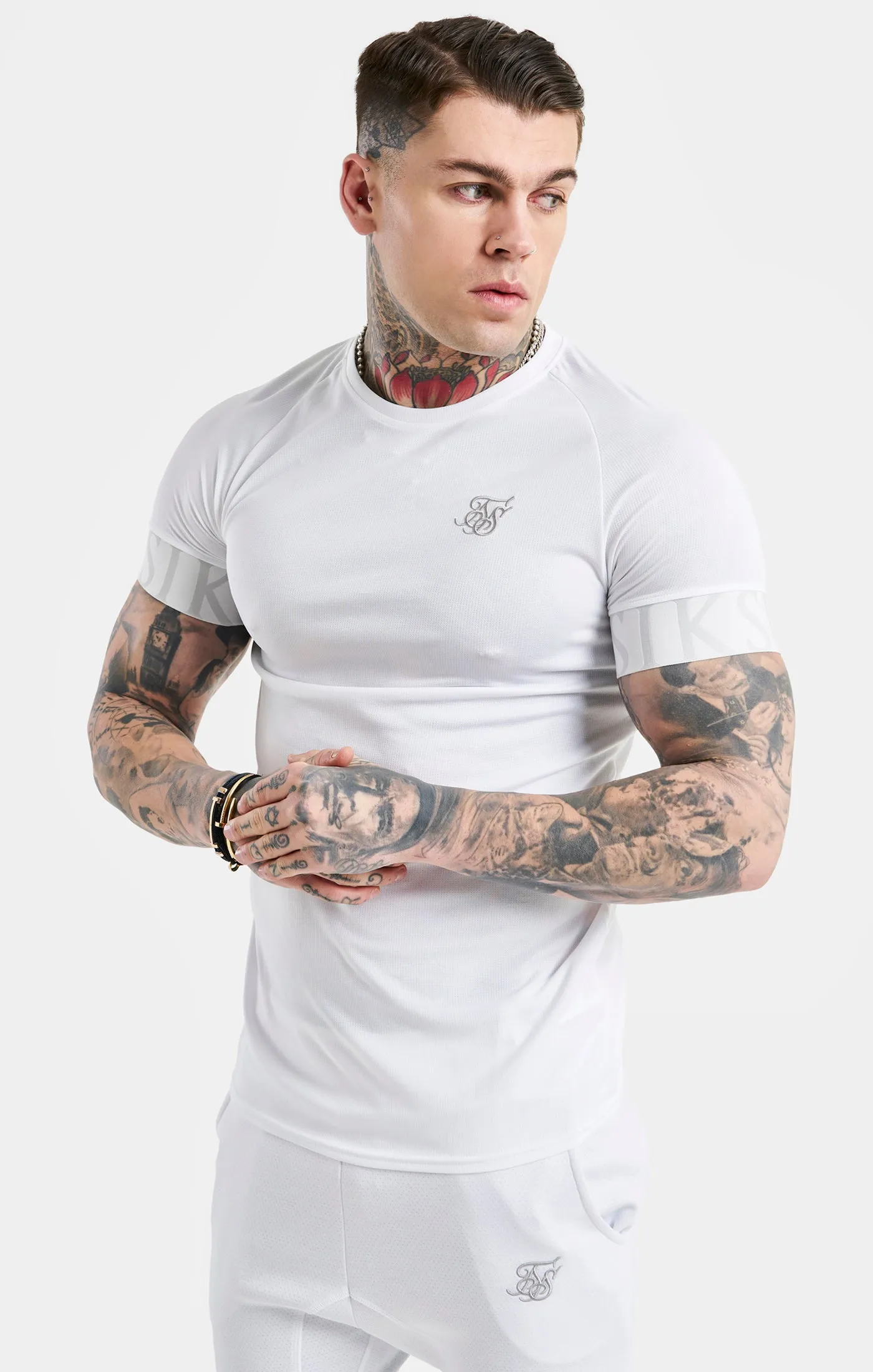SikSilk Dynamic Tech T-Shirt - White sold by Siksilk