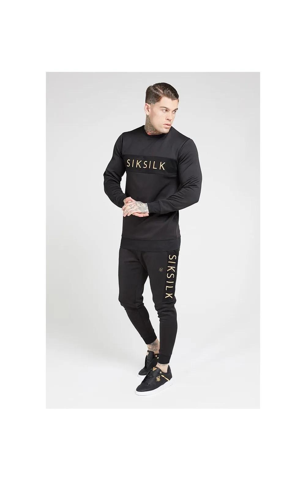 SikSilk Fitted Panel Cuff Pants – Black & Gold sold by Siksilk product image thumbnail 5