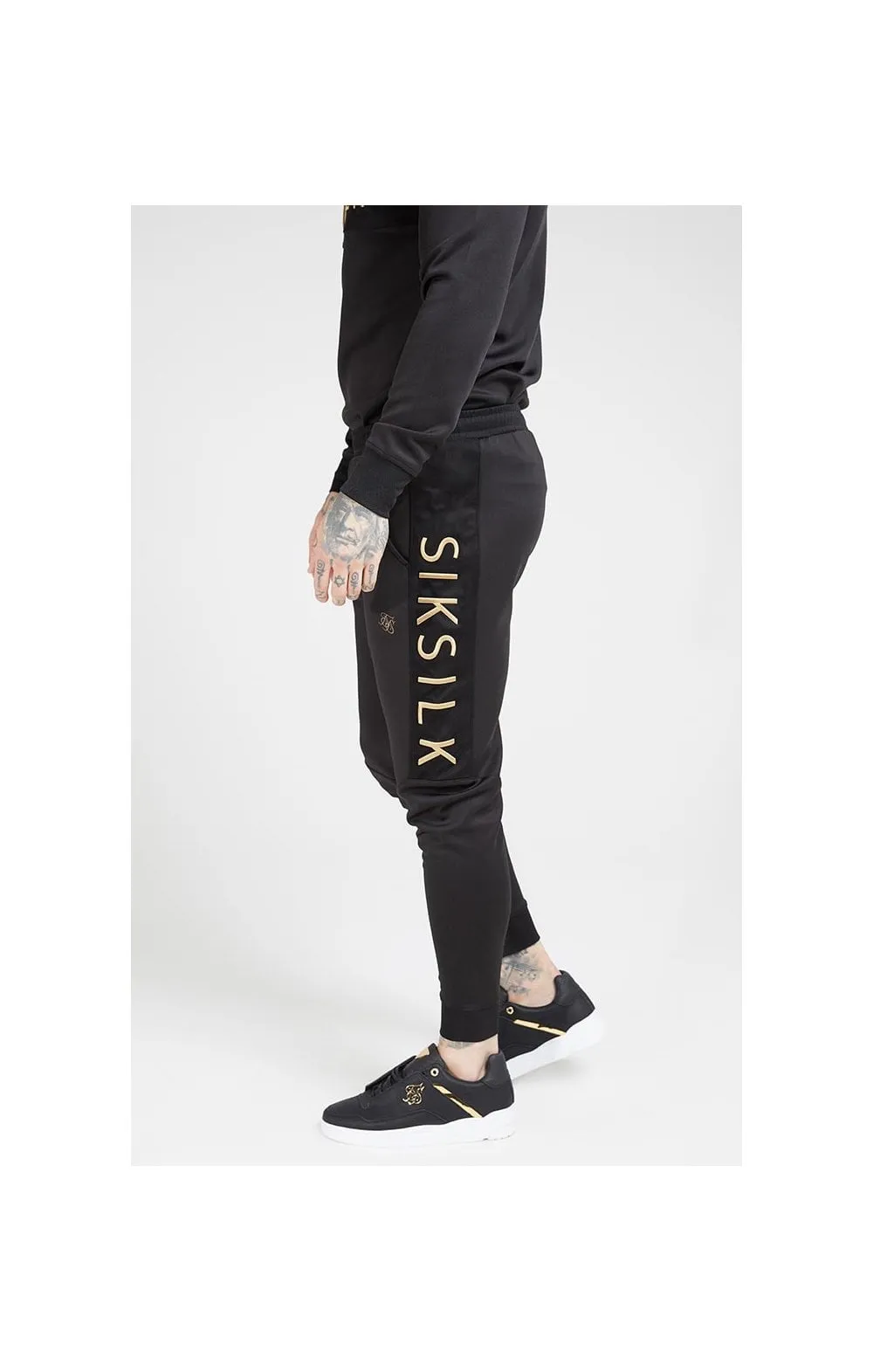 SikSilk Fitted Panel Cuff Pants – Black & Gold sold by Siksilk product image thumbnail 2