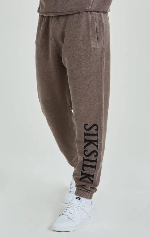 Brown Heavyweight Loopback Relaxed Joggers sold by Siksilk