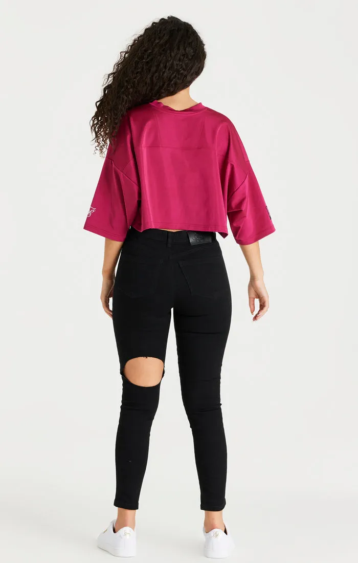 Pink Retro Football Crop Jersey sold by Siksilk product image thumbnail 4