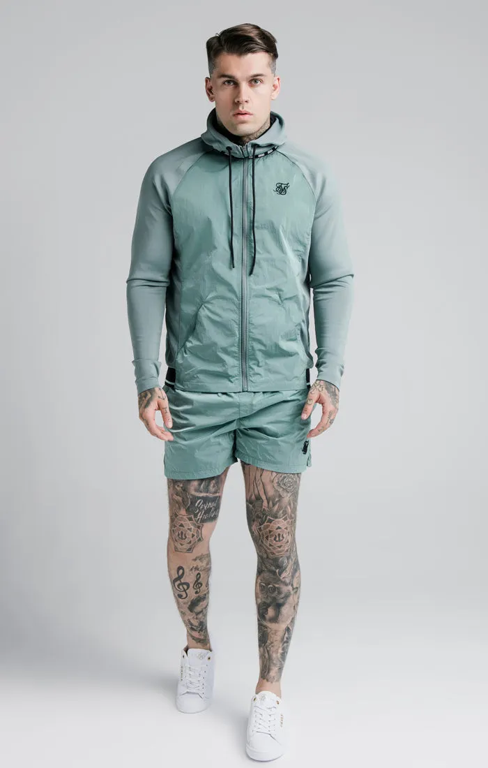 SikSilk Adapt Crushed Nylon Zip Through Hoodie - Pacific sold by Siksilk product image thumbnail 3