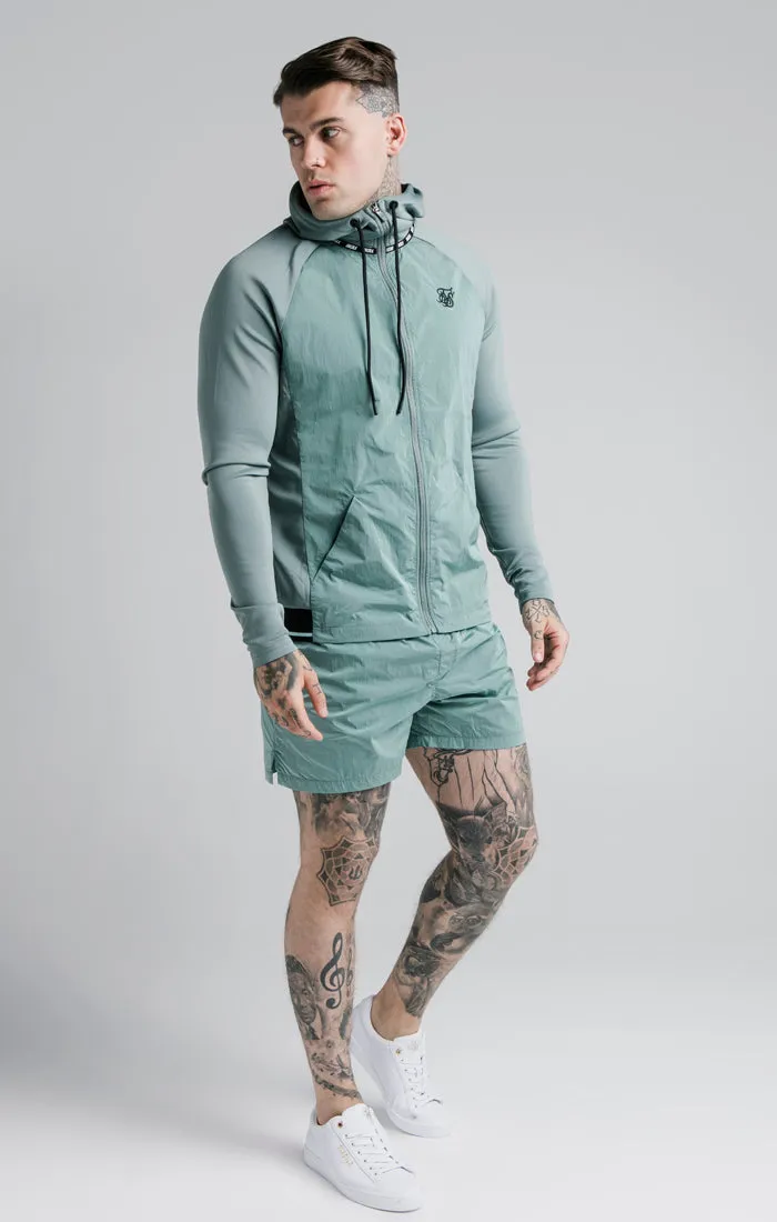 SikSilk Adapt Crushed Nylon Zip Through Hoodie - Pacific sold by Siksilk product image thumbnail 4