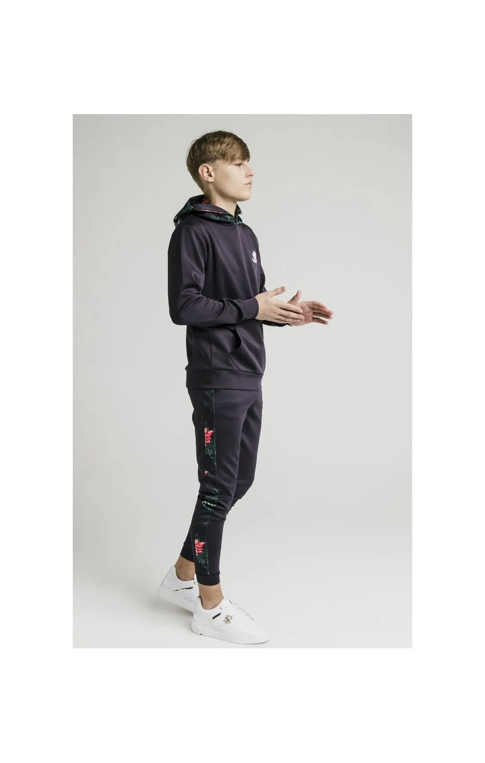 Illusive London Overhead Contrast Hoodie - Navy & Floral sold by Siksilk product image thumbnail 4