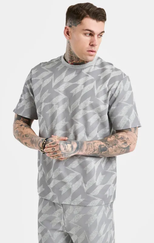 Messi x SikSilk Silver Print Tee - Grey Marl sold by Siksilk