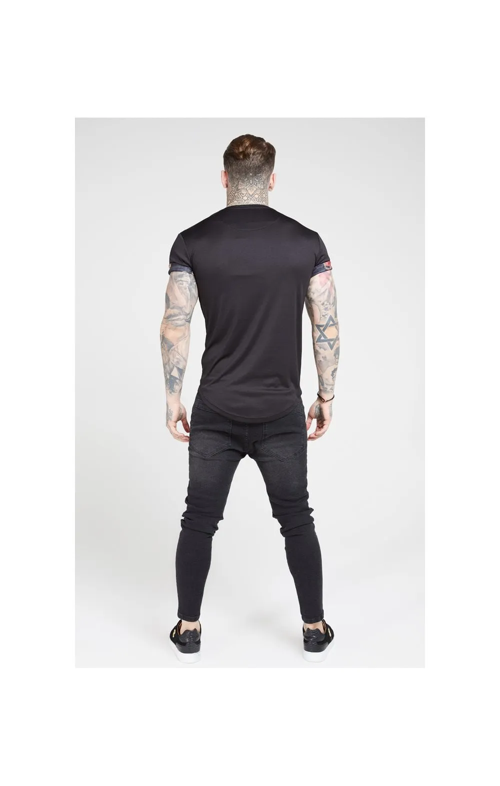 SikSilk S/S Roll Sleeve Tee – Black & Floral Animal sold by Siksilk product image thumbnail 5