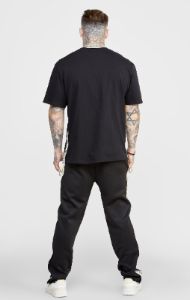 Black Open Cuff Track Pant W Gothic Taping sold by Siksilk