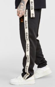 Black Open Cuff Track Pant W Gothic Taping sold by Siksilk