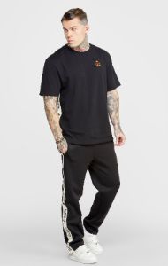 Black Open Cuff Track Pant W Gothic Taping sold by Siksilk