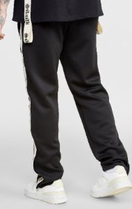 Black Open Cuff Track Pant W Gothic Taping sold by Siksilk