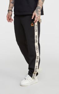 Black Open Cuff Track Pant W Gothic Taping sold by Siksilk