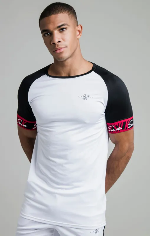 White Tape Elastic Cuff T-Shirt sold by Siksilk