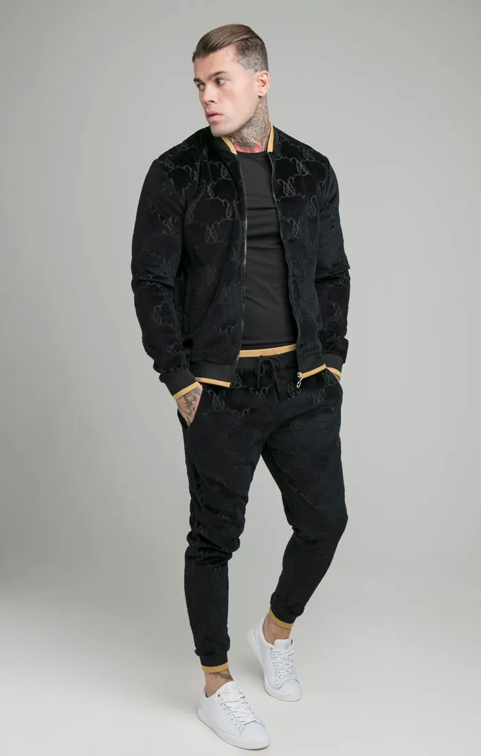 SikSilk Devore Velvet Bomber Jacket - Black sold by Siksilk product image thumbnail 4