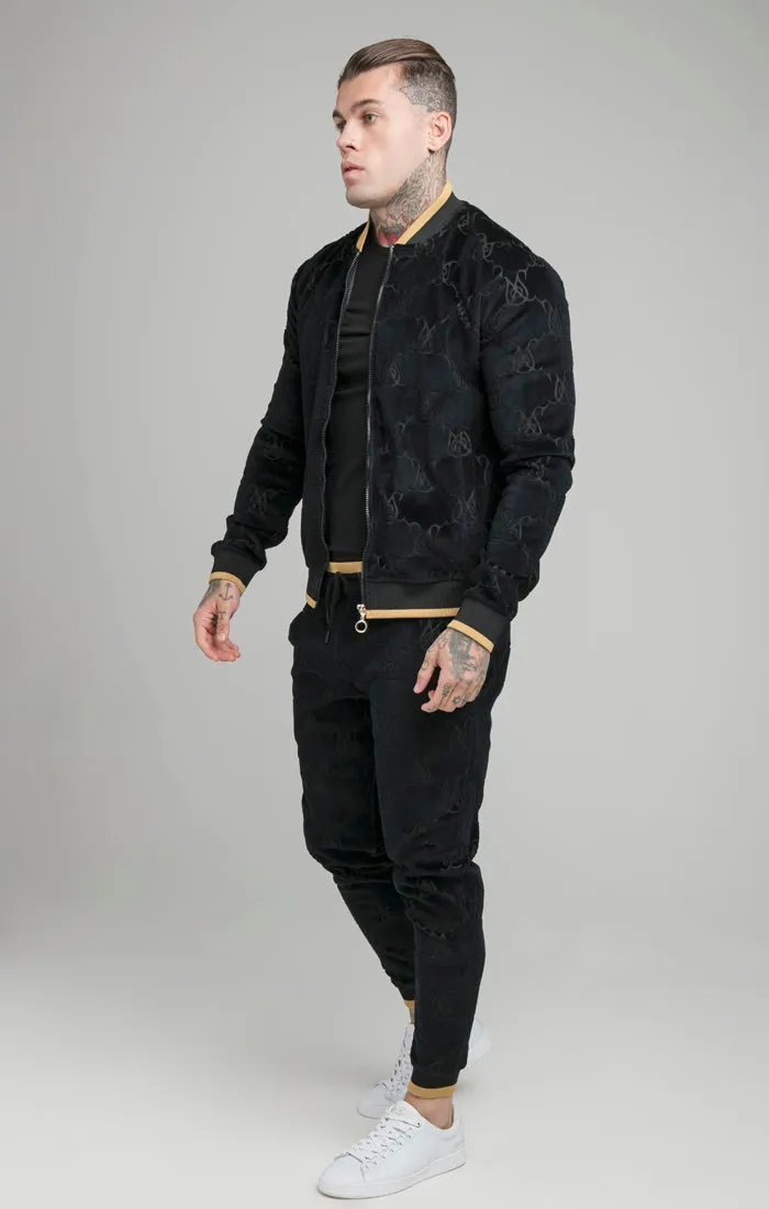 SikSilk Devore Velvet Bomber Jacket - Black sold by Siksilk product image thumbnail 5