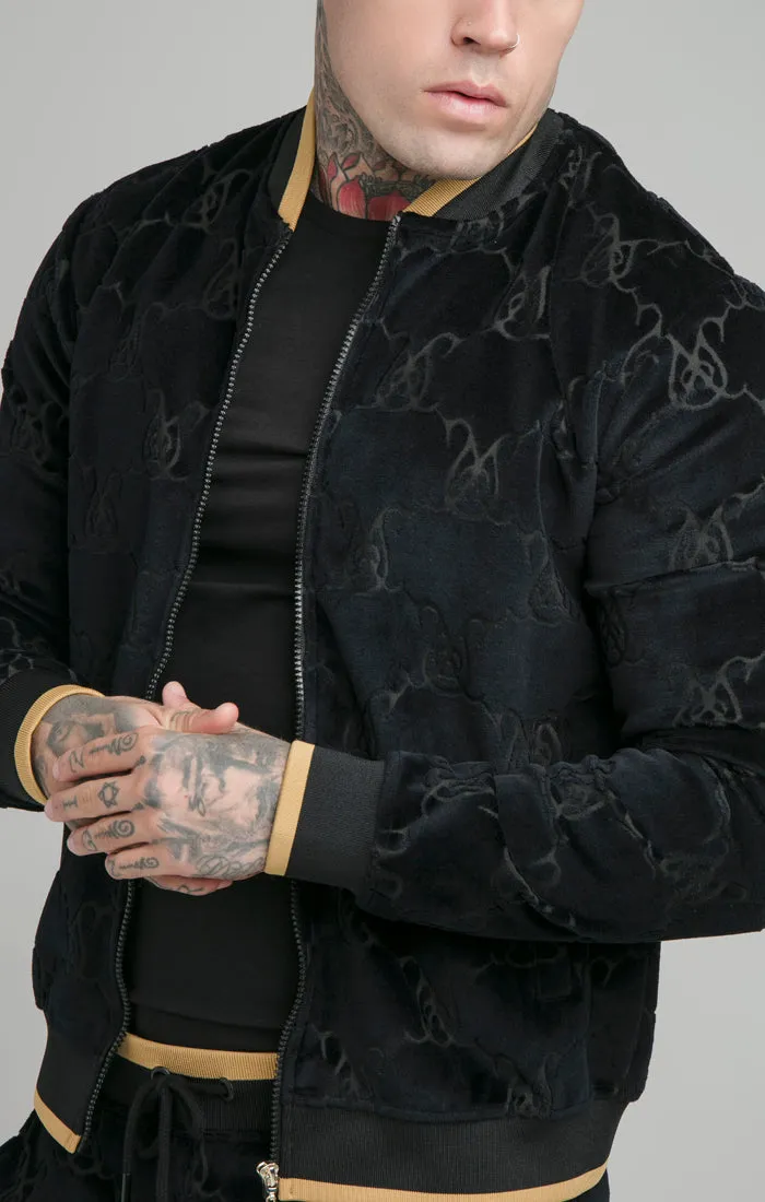 SikSilk Devore Velvet Bomber Jacket - Black sold by Siksilk product image thumbnail 2