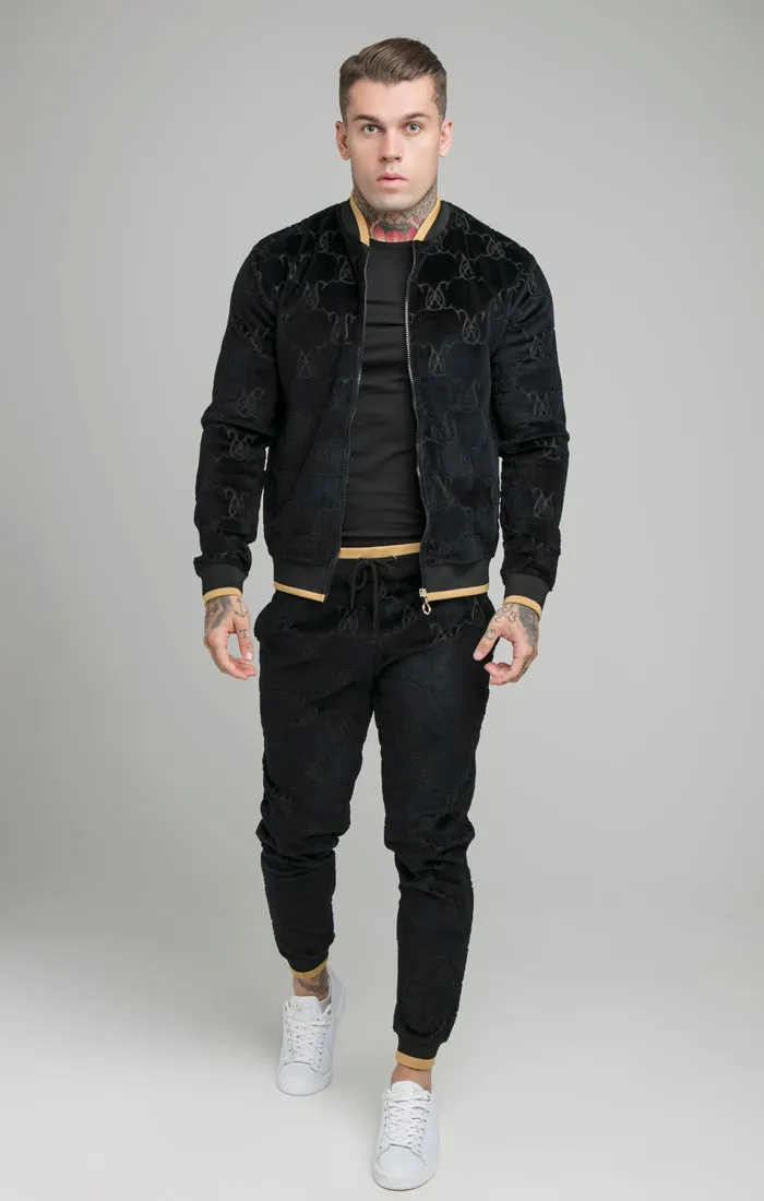 SikSilk Devore Velvet Bomber Jacket - Black sold by Siksilk product image thumbnail 3