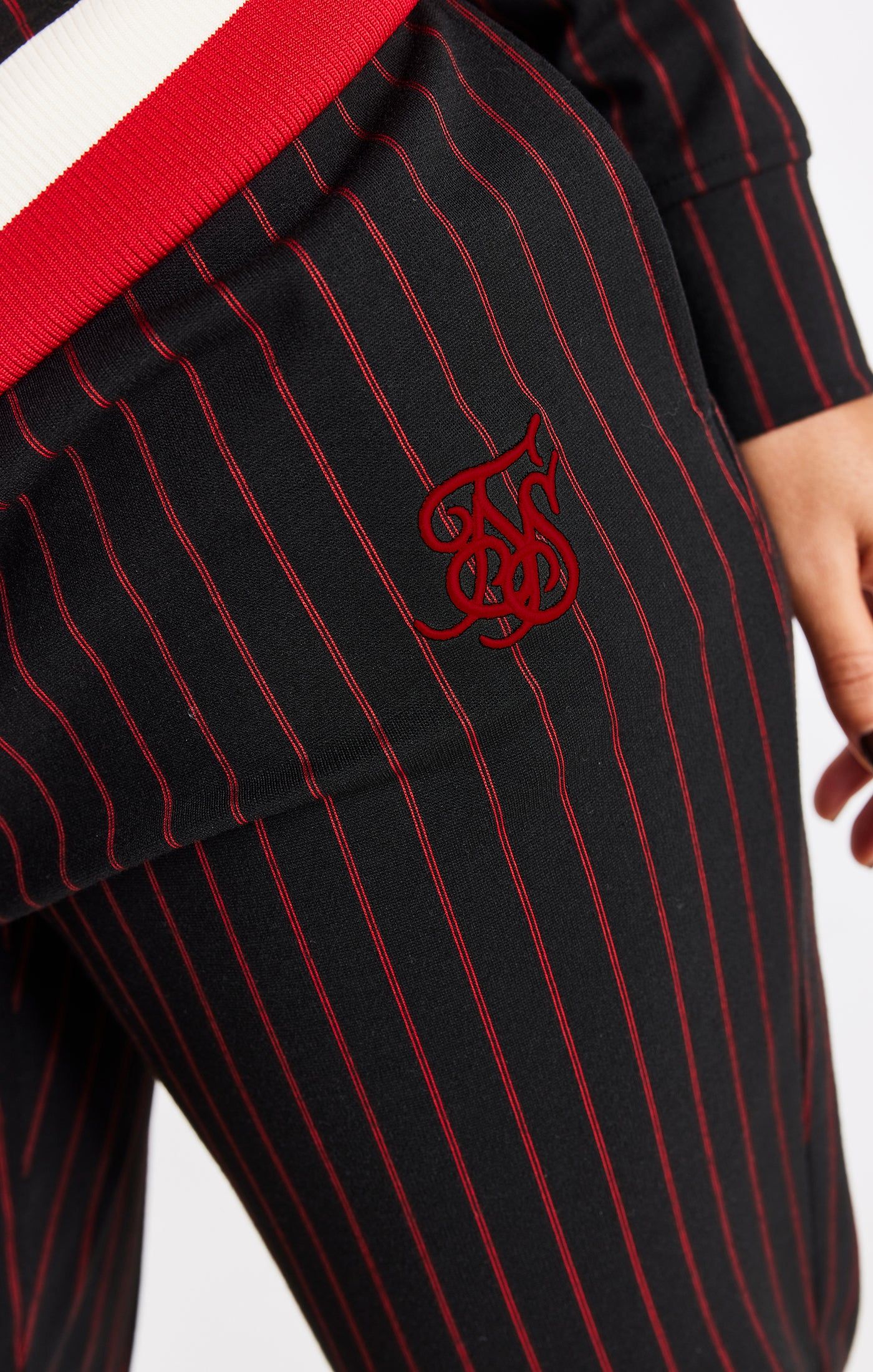 SikSilk Baseball Stripe Pants - Black & Red sold by Siksilk product image thumbnail 4
