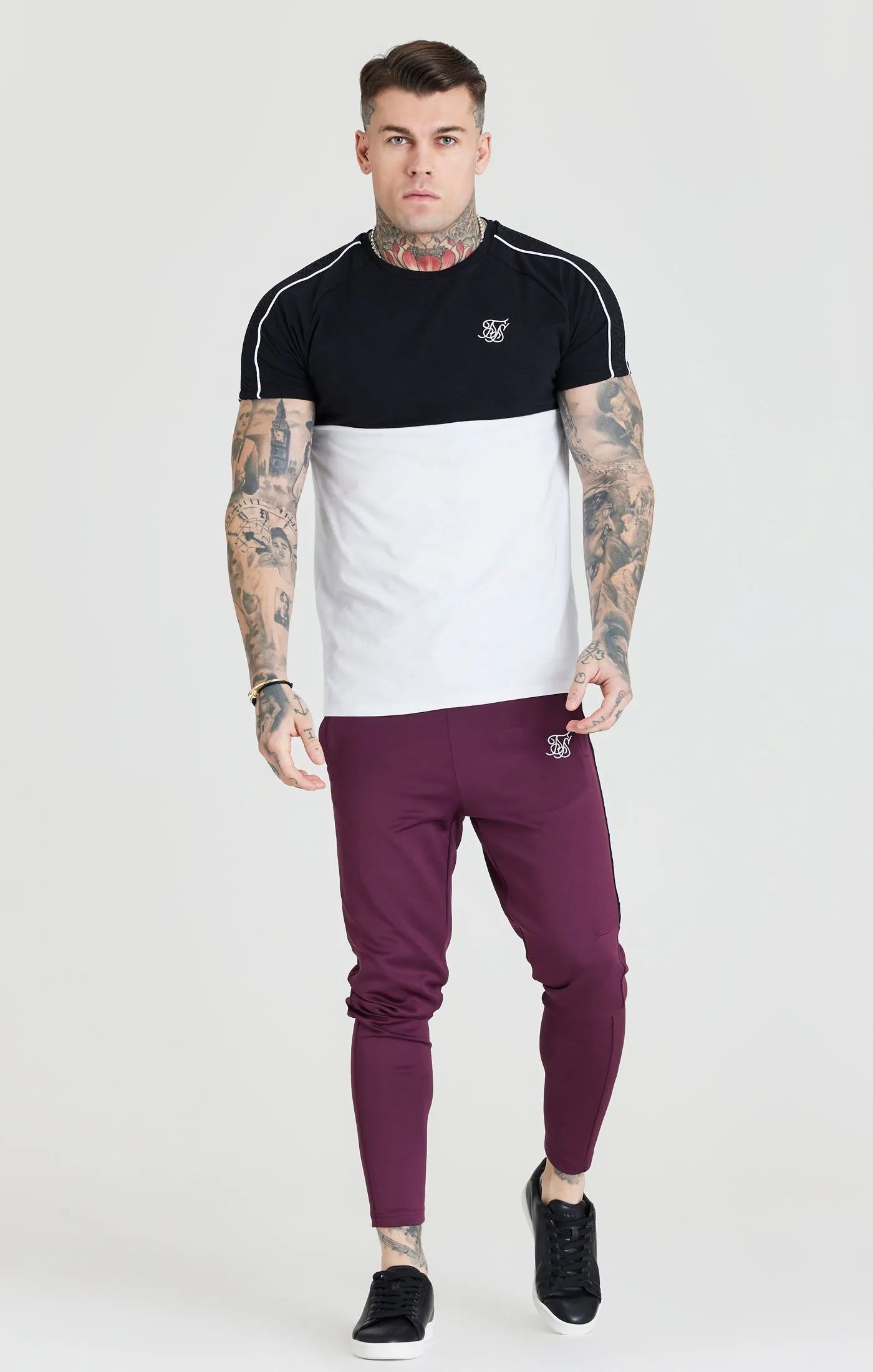 SikSilk Taped Square Hem Tee - Black & White sold by Siksilk product image thumbnail 3